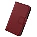 Produktbild Gukas Design Echt Leder Tasche Für Medion Life E5004 MD 99628 5" Hülle Handy Flip Brieftasche mit Kartenfächer Schutz Protektiv Genuine Premium Case Cover Etui Skin (Dark Rot)