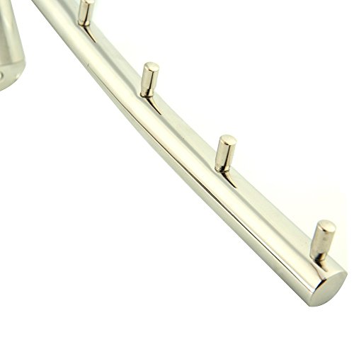 Newdora 180°drehbarer Edelstahl Kleiderhaken Wand-Kleiderständer Kleiderlüfter Garderobenhaken Schwingenarmhalter Kleiderbügel Kleiderständer Kleiderbügel Mit 5 Haken – Silber - 3