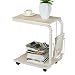 Produktbild sogesfurniture Kleiner Beistelltisch Kaffeetisch Couchtisch Sofatisch Nachttisch, mobiler Laptoptisch Notebooktisch mit Rollen und Ablagefläche, KH02-MP-BH