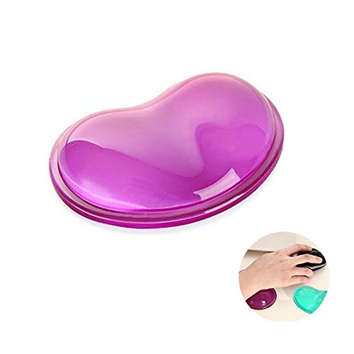 EQLEF® Lila nette transparente Gelee-Silikon-Handgelenk-Mausunterlage Armbänder Hand Kissen-Computer-Mäuse Pad Heart-shaped
