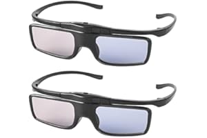 COCAR RF 3D Brille, 3D Shutterbrille wiederaufladbar Geeignet für RF 3D-Fernseher und -Projektoren, 3D Beamer Brille kompatibel TDG-BT500A, SSG-5100GB, AN3DG40, 2er-Pack