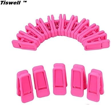 Tiswell Pack of 20 Magic Non-slip Skidproof Trousers Clothes Clip for Slim-Line Hangers (Pink)