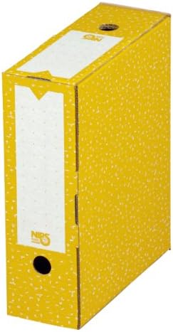 NIPS 100 152576413 Storage Box 10 x 26.5 x 32.5 cm Pack of 5 Yellow / White