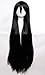 Price comparison product image S-noilite Longest Anime Wigs 40"(100cm) Straight Full Head Black Hair Wig Top Synthetic Fiber Heat Resistant