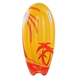 Das Kickboard ist aufgeblasen 95 cm lang, 45 cm breit und 15 cm hoch. Aufgepumpt wird das Schwimmbrett über ein Rückschlagventil, über das die Luft auch wieder schnell herausgelassen werden kann