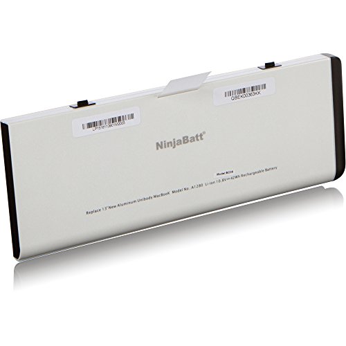 NinjaBatt® Laptop-Akku für Apple – MacBook 13 inch Aluminum Unibody (2008 Version) A1280 A1278 MB466LLA MB466LL/A – Premium-Qualität – Hohe Leistungsfähigkeit [Li-Polymer/42Wh/10.8v] - 2