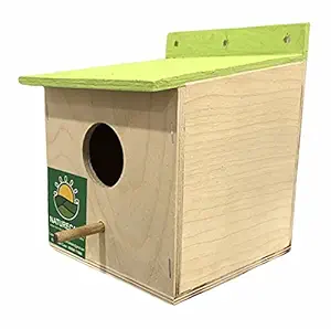 Nature Care Bird Breeding House Nest Box for Sparrow, Finches, Robin, Garden Birds for Kids (Light Brown)