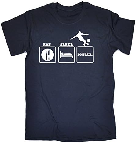 123t Men's Eat Sleep Football (M - NAVY) T-SHIRT