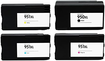 Ecoink KIT 4 Inkjet Cartridge HP 950XL 1 Black/1 Cyan/1 Yellow Compatible for HP OfficeJet 6800 / OfficeJet 6812 / OfficeJet 6815 / OfficeJet 6820 / OfficeJet 6822 / OfficeJet 6825 OfficeJet 6200 / OfficeJet 6230 / OfficeJetOfficeJet 251 dw / OfficeJet 276 dw / 8100 / OfficeJet 8600 / OfficeJet 8600 Plus / OfficeJet 8600 Premium / OfficeJet 8610 / OfficeJet 8615 / OfficeJet 8616 / OfficeJet 8620 / OfficeJet 8625 / OfficeJet 8630 / OfficeJet 8640 / OfficeJet 8660