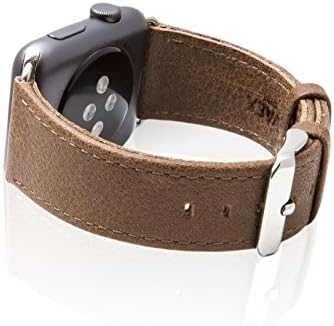 Apple Watch Band, SVAEX 38 mm Genuine Leather Strap Wrist Band Replacement with Metal Buckle - Retro - Smoke