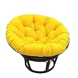 DLPY Rond Coussin De Fauteuil Suspendu,Épais Nid Coussins De Chaise De Swing À Bascule Papasan Coussin De Chaise Remplacement Amovible pour Intérieur Plein Air-Jaune Diamètre80cm(31inch)