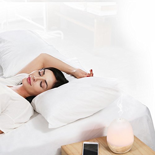Tomons Aroma Diffuser aus Echtholz, Aromatherapie Diffusor für ätherische Öle mit integrierter LED-Beleuchtung (6 Farben), augrund leisen Betriebs für Wellness, Yoga und Schlafzimmer geeignet - 6
