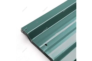 The Fellie 12pcs Metal Roofing Sheets Galvanised Steel Garden Storage Shed Roof Sheet Garage Metal Roofing Covers, 129x46cm-Green
