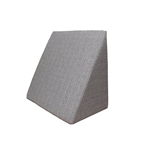 Oreiller de lit, soutien du dos dans le lit, le canapé et le sofa TV, oreiller de lecture - Taille 60cm X 50cm, Hauteur 30cm - Gris