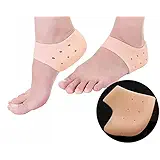 Purastep Silicone Gel Heel Pad Socks for Pain Relief for Men and Women (Beige, Free Size) - 1 Pair