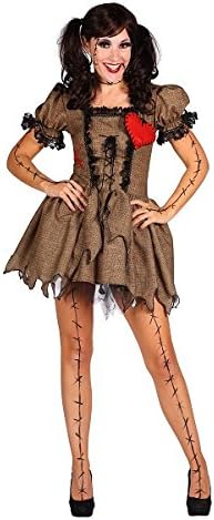 Thetru Costume Voodoo Doll Adult Dress Brown Doll Costume Rag Doll Halloween Carnival (M)