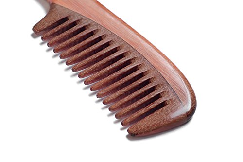 EQLEF® Rotes Sandelholz keine statische Handarbeit Kamm Breitzahn - 2