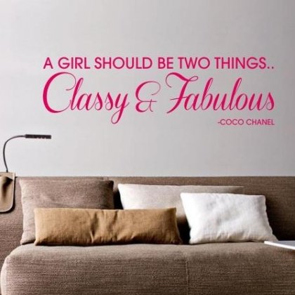 Sticker Bay Classy y fabulosa COCO CHANEL adhesivo decorativo para pared Graphic vinilo adhesivo guardería infantil