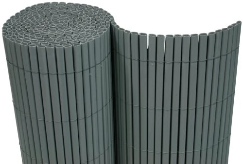 Preisvergleich Produktbild PVC Sichtschutzmatte Balkon Sichtschutz 160x300 cm Windschutz Gartenzaun grau - Röhrchen