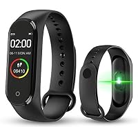 Junaldo M4 Smart Fitness Band Activity Watch Heart Rate Sensor Silicon Digital LED Bracelet Band Wrist Watch for All Kids boy Men Women Digital Watch (M4 Black)