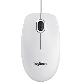 Logitech B100 Optik USB Kablolu Mouse, Sağ ve Sol Elle Kullanıma Uygun, Windows, Linux ve Mac ile Uyumlu, Beyaz