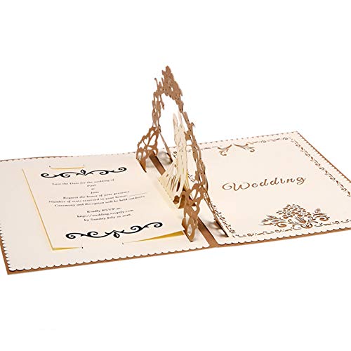 Zaeel 3D Tarjetas Pop Up Tarjetas Tarjetas de Boda, Boda Invitaciones Tarjetas Tarjetas de Felicitación Tarjetas de Felicitación Boda