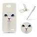 Produktbild LG L90 Hülle Silikon Schutzhülle Tasche Case,LG L90 Weiches Silikon TPU Gel Bumper Case Etui Schale Cover Skin,Herzzer Modisch Hochwertig Ultra Dünn Slim Thin Bunt Handytasche Mit [Weiße Katze Muster] Guter Schutz Kratzfest Flexibel Leicht Gummi Rubber Jelly Soft Protective Stabil Handyhülle Schutztasche Back Cover Case Shell für LG L90 + 1 x Frei Weiß Handy Halterung Ständer + 1 x Frei Silber Touch Pen Stift Stylus