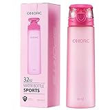 【32oz de gran capacidad】Sosteniendo hasta 32 oz de agua en abundancia, la botella deportiva le ofrece suficiente agua incluso cuando está fuera todo el día. Con la marca clara de la escala en la botella, es fácil para usted leer cuánta agua queda y cuánta agua ha bebido.