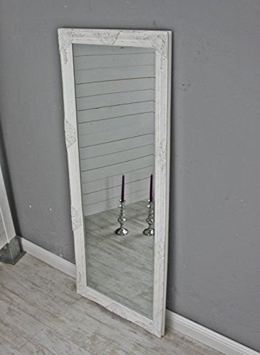 elbmöbel Wandspiegel groß in weiß antik mit Holz-Rahmen barock 150 x 60cm - 2