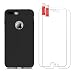 Produktbild iPhone 7 Plus 8 Plus Hülle Panzerglas, E-Unicorn Handyhülle Apple iPhone 7 Plus 8 Plus Hülle Silikon Schwarz Matt Tasche Ultra Slim Dünn TPU Bumper Etui Protective Schutzhülle Stoßfest Kratzfeste Back Case Cover Zubehör + 2 Stück Schutzfolie Glas Folie Displayschutzfolie Panzerfolie 9H 3D