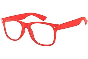 Boolavard Kids Nerd Occhiali Clear Lens Geek Occhiali Finti per Ragazze Ragazzi Occhiali età 4-12 (Rosso)