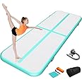 Hcosmy Gymnastics Training Mats - 300CM/400CM Inflatable Gymnastics Mats Tumble Track have 10 CM Thickness Air Mats with Electric Pump & Storage Bag for Gymnastics Training/Home&Outdoor Use