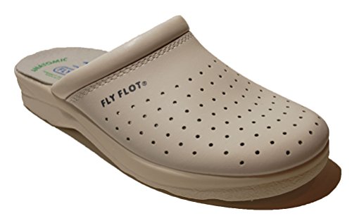Ciabatte Sanitarie Anatomiche Uomo Blu Bianco Made in Italy Fly flot Bianche FLYFLOT Art 7264 (43, Bianco)