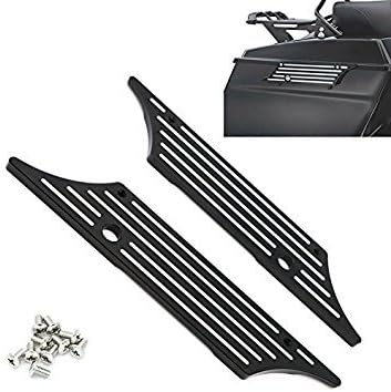 Motofans Black Edge Contrast Cut Billet Saddlebag Latch Covers For All Harley Davidson Touring Models Hard Bags 1993-2013