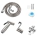 Produktbild WC-Spritzpistolen-Set aus Edelstahl 304, Edelstahl Badezimmer Dusche Bidet Taps Spray Für Gesundheit Und Körperpflege WC Reinigungshahn Mit Schlauch, Halterung HolderT-Adapter Absperrventil Dusche