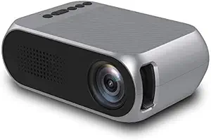 Sanyipace Video Projectors, LCD Portable Projector 3.5Mm 320X240 HDMI USB Mini YG320 Projector Home Media Playersupport HD 1080P 720P LCD Android Wireless?Gray?
