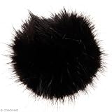  Pompon Kunstfell schwarz
