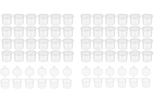 B BACHVIBES Botes de Plástico Transparentes 10 ml con Tapa – Pack de 60 Uds (10 Tiras x 6) – Envases Reutilizables para Pintura, Manualidades, Maquillaje y Muestras (Tarrinas)