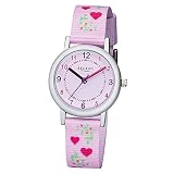 Regent Kinder-Armbanduhr Elegant Analog Textil Stoff-Armband lila rosa Quarz-Uhr Ziffernblatt lila rosa URF1129