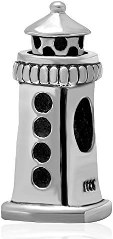 Travel Lighthouse Charm Genuine 925 Sterling Silver Summer Sea Beach Tower Bead Fits European Charms Bracelets