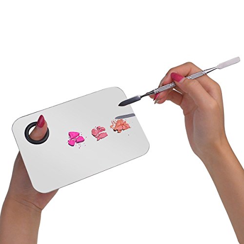 Demarkt Makeup Palette Werkzeug Mode Edelstahl Kosmetik Palette und Spatel, 15x10cm, Silber - 5