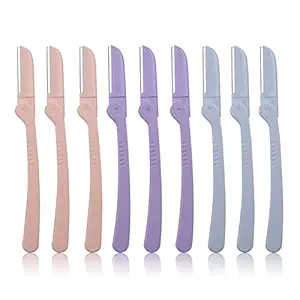 Matgicol Facial Razor for Dermaplaning,Multipurpose Facial Hair Razor,Folding Girl Face Razor,Eyebrow Razor Tool (9pcs)