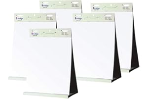 indigo® Tabletop Self Stick Flipchart Pad [20 Sheets] - 70 gr/m² Paper, 58,5 x 50 cm - Portable and Versatile for Creative Expression and Organization - (Pack of 5)