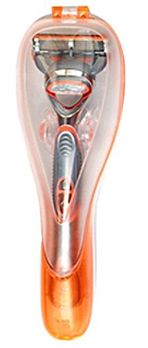 Men Travel Helper 5 layer Holder Plastic Case Razor Blades Holder Box (Orange)