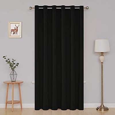 Deconovo Rideau Occultants Isolant Thermique Rideau à Oeillets Rideau Chambre Adultes Salon Design Moderne Rideau 1 PCS 200x280cm Rideau Noir