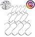 Price comparison product image TankerStreet 12pcs S Hooks for Hanging Cloths Bags Saucepans Large Small and Medium,S Shaped Hangers Hooks Metal Stainless Steel Home Office Kitchen Supplies Hooks for Hanging Clothes Ties Scarfs Kitchen