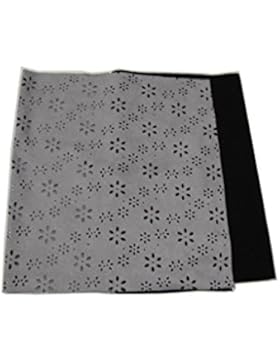 DIY Nähset Loop - Schal - Schlauchschal / Sommer-Sweat schwarz / Wildlederimitat grau gestanzt mit Blumen / inkl...