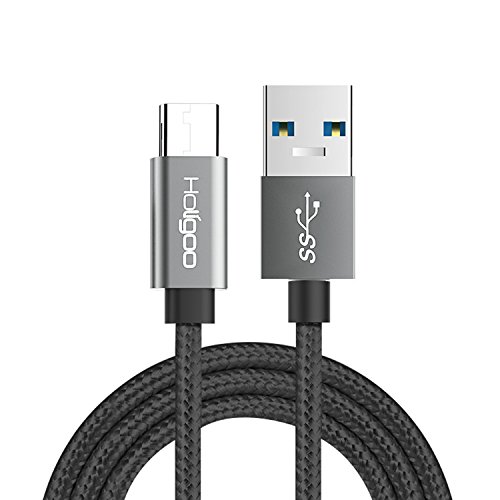 Holigoo USB Typ C Kabel, 2M Nylon umgeflochtenes USB 3.0 Schnelle Aufladung USB C Cable Ladekabel und Datenkabel USB C auf USB 3.0 für MacBook Pro , samsung galaxy s8 , Huawei Mate 10 P9 P10, One Plus 2/3, Nokia N1, Google ChromeBook Pixel, Nexus 6P/5X (6.6ft Grau)