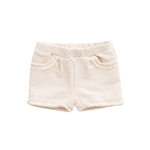 Marc janie Baby Girl Solid Color Shorts With Elastic Waistband Beige 24M
