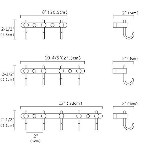 Weare Home Wandmontag Wandhalterung Bohren Hakenleiste mit 3 Haken Mantelhaken Kleiderhaken Hütenhaken Handtuchhaken aus Messing Antik Messing finished Retro Vintage Europäische Stil - 2